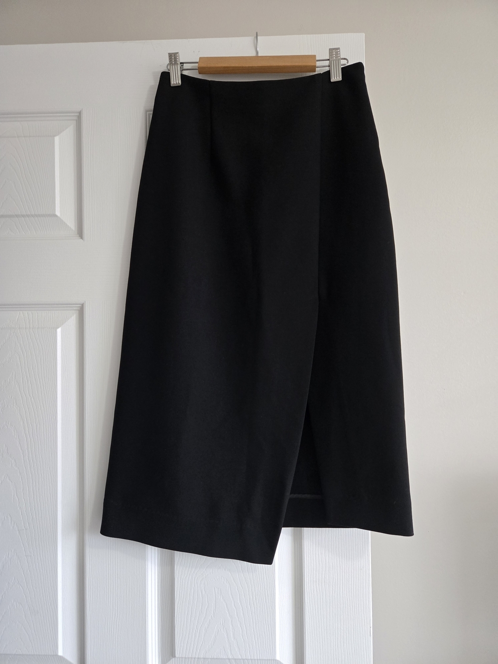 Maje Juliane Asymmetrical Wrap Midi Skirt Black Size 36 US 4